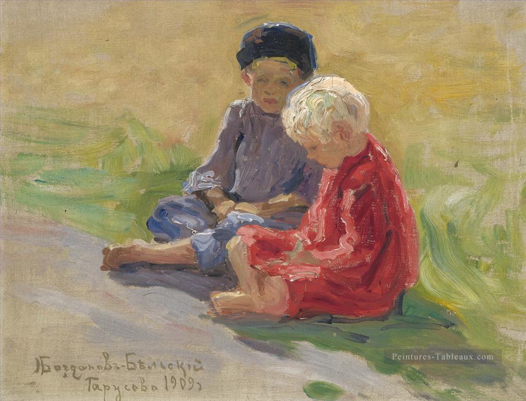 jouer les enfants Nikolay Bogdanov Belsky enfants impressionnisme enfant Peintures à l'huile